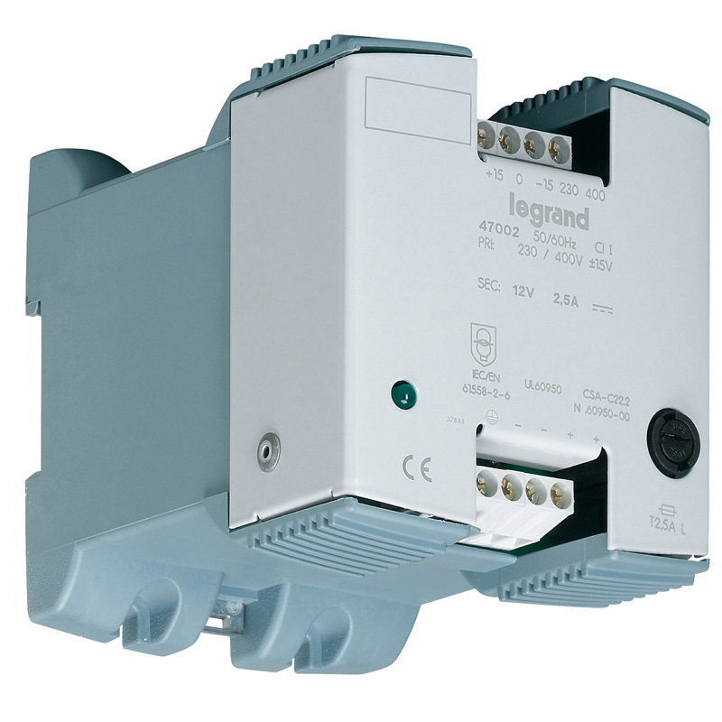 Legrand 047041 - Alimentation redressée filtrée monophasée entrée 230-400V~ /sortie 48V= - 48W 1A