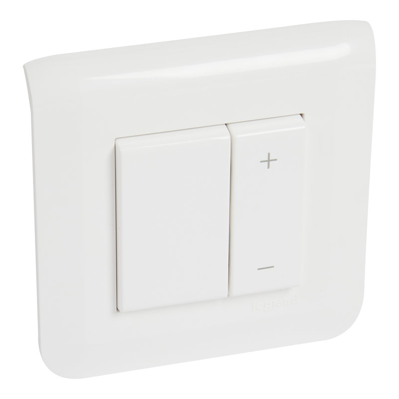 Legrand 048870L - Interrupteur variateur toutes lampes 2 fils Mosaic 2 modules - complet blanc