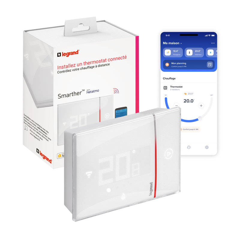 Legrand 049040 - Thermostat Smarther with Netatmo connecté saillie - blanc