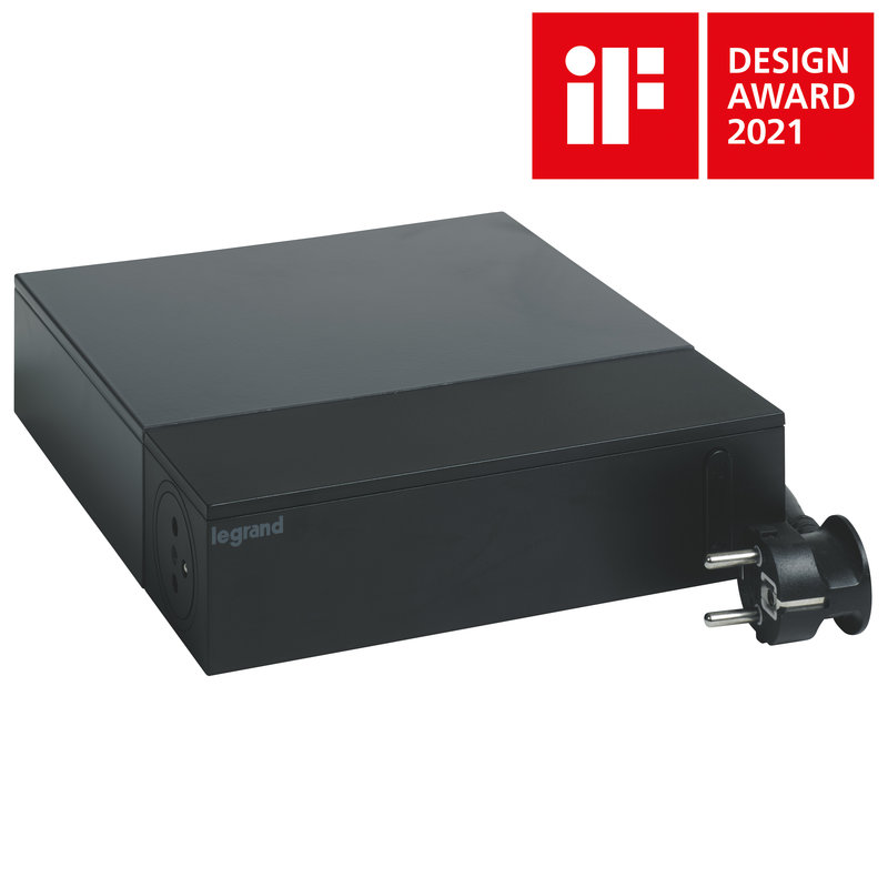 Legrand 049430 - Rallonge TV 4x2P+T + 4x2P, interrupteur, parafoudre et cordon 2m - noir