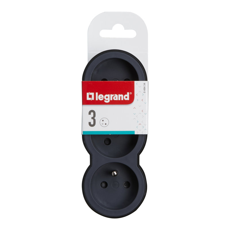 Legrand 049434 - Fiche 3x2P+T frontales 16A 230V 3680W - noir/gris foncé