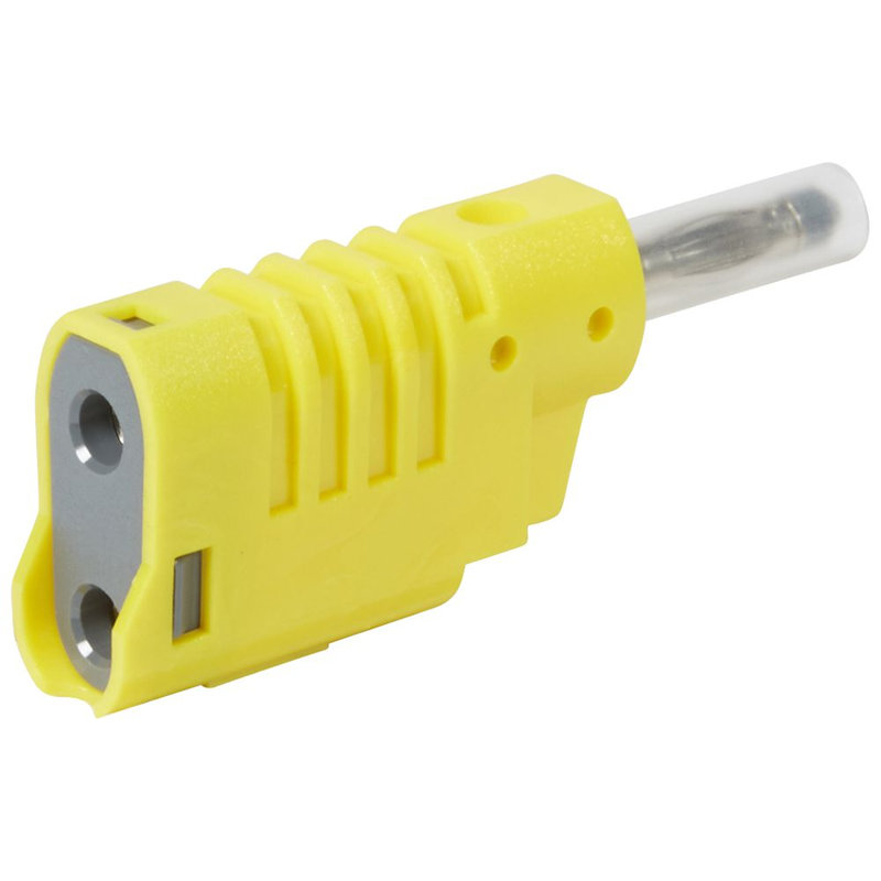 Legrand 050029 - Fiche banane Ø4mm 16A 33V~ ou 70V= embout isolant fourreau rétractable - jaune