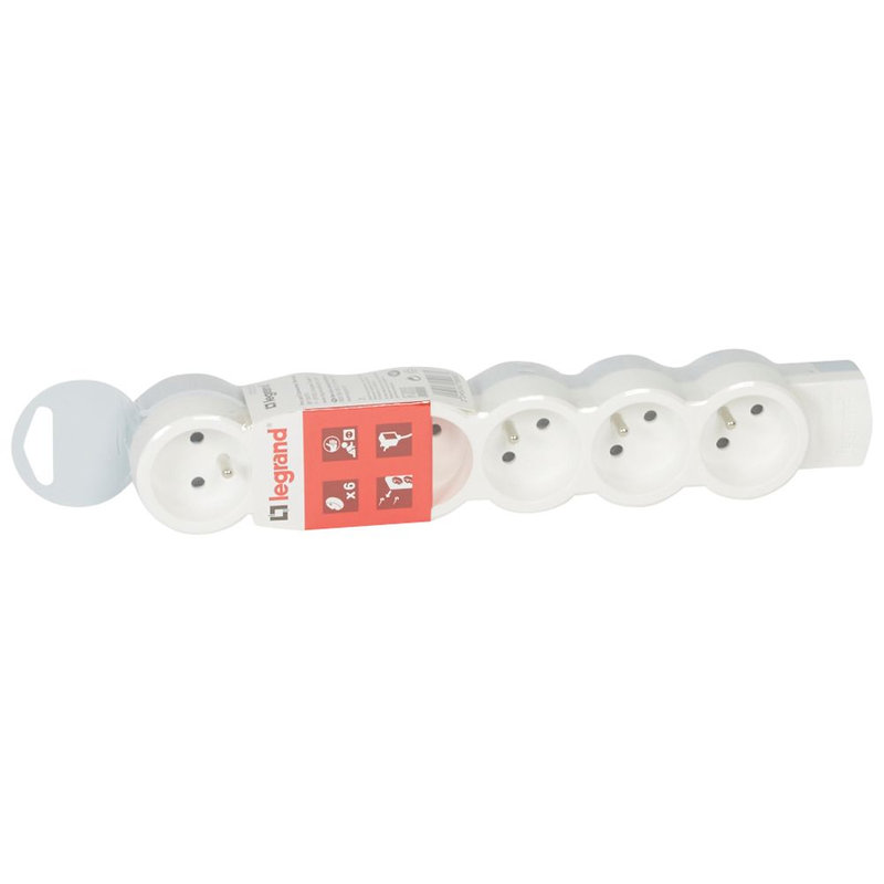 Legrand 050063 - Bloc multiprise standard mobile 6 prises de courant 2P+T à câbler