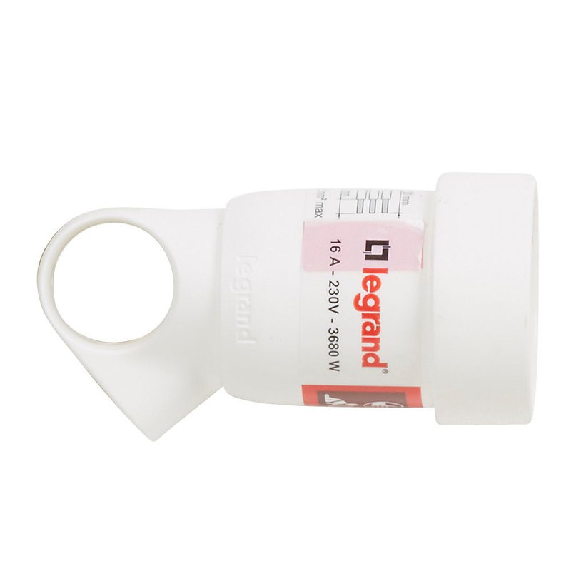 Legrand 050104 - Prolongateur plastique 2P+T 16A à anneau avec étiquette avec Gencod - blanc
