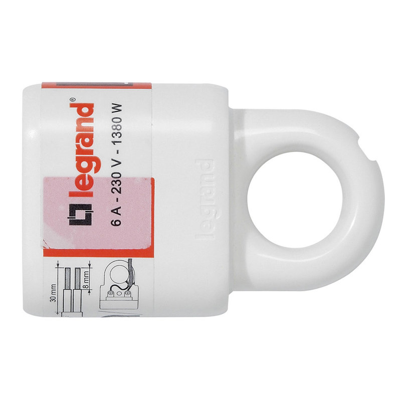Legrand 050166 - Prolongateur plastique 2P 6A avec anneau d'extraction - blanc