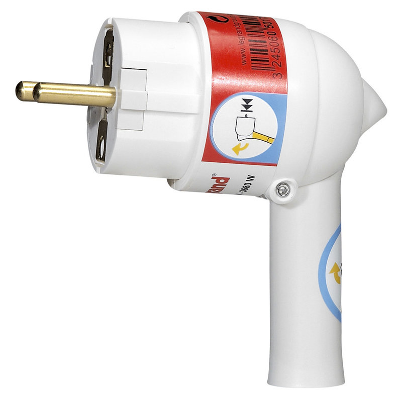 Legrand 050175 - Fiche plastique 2P+T 16A à extraction facilitée et sortie latérale - blanc
