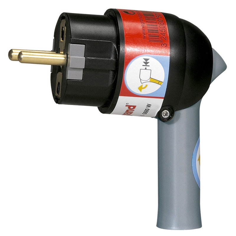 Legrand 050176 - Fiche plastique 2P+T 16A à extraction facilitée et sortie latérale - noir