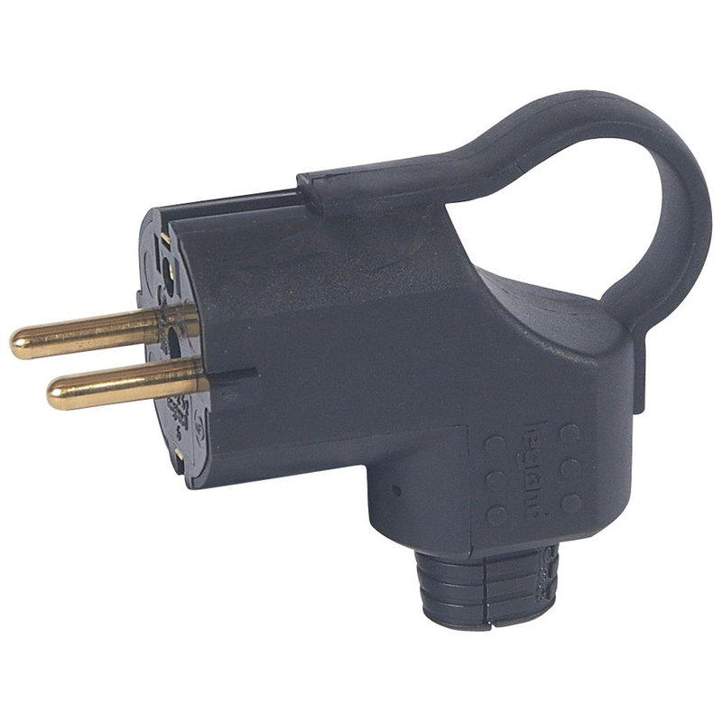 Legrand 050252 - Fiche borne à vis 2P+T 16A IK08 à sortie latérale à anneau