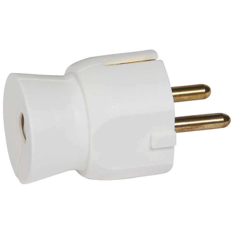 Legrand 050315 - Fiche plastique 2P+T 16A standard germanique à sortie droite - blanc