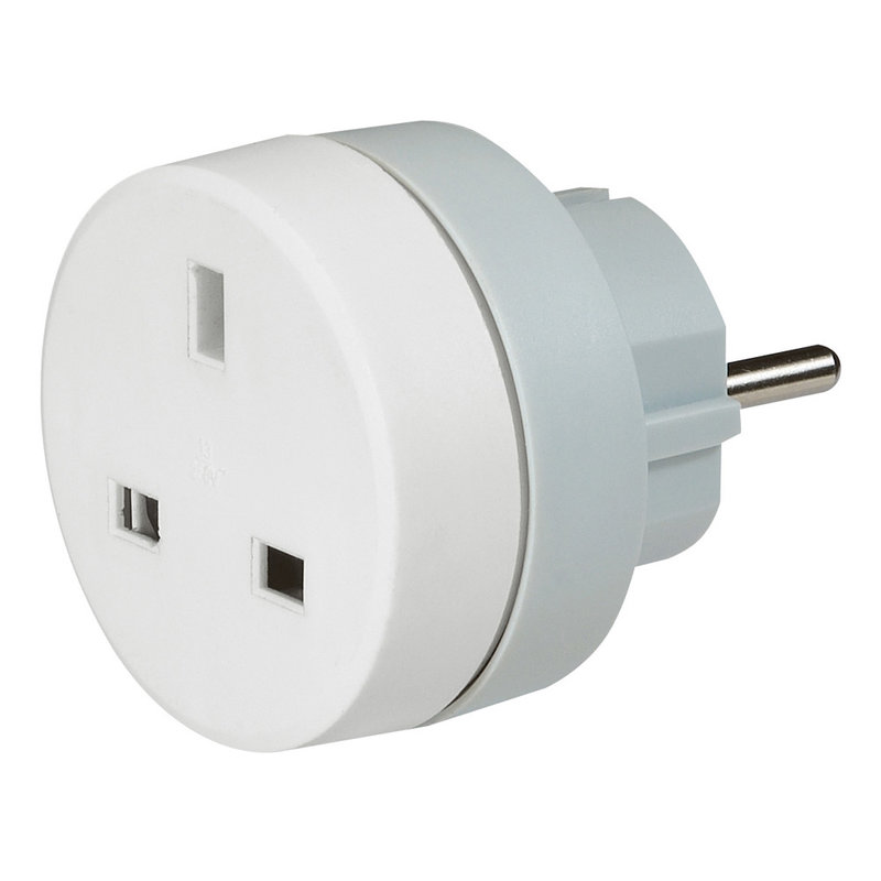 Legrand 050383 - Adaptateur 2P+T - 16A - standard Britannique pour socle Français