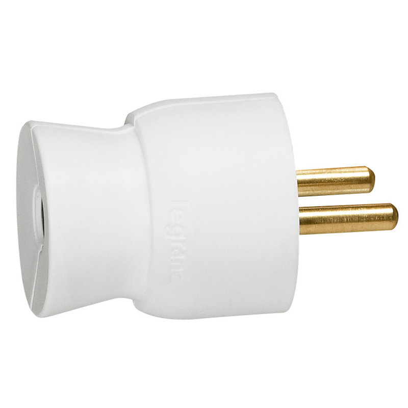 Legrand 050415 - Fiche plastique 2P+T 16A à sortie droite - blanc