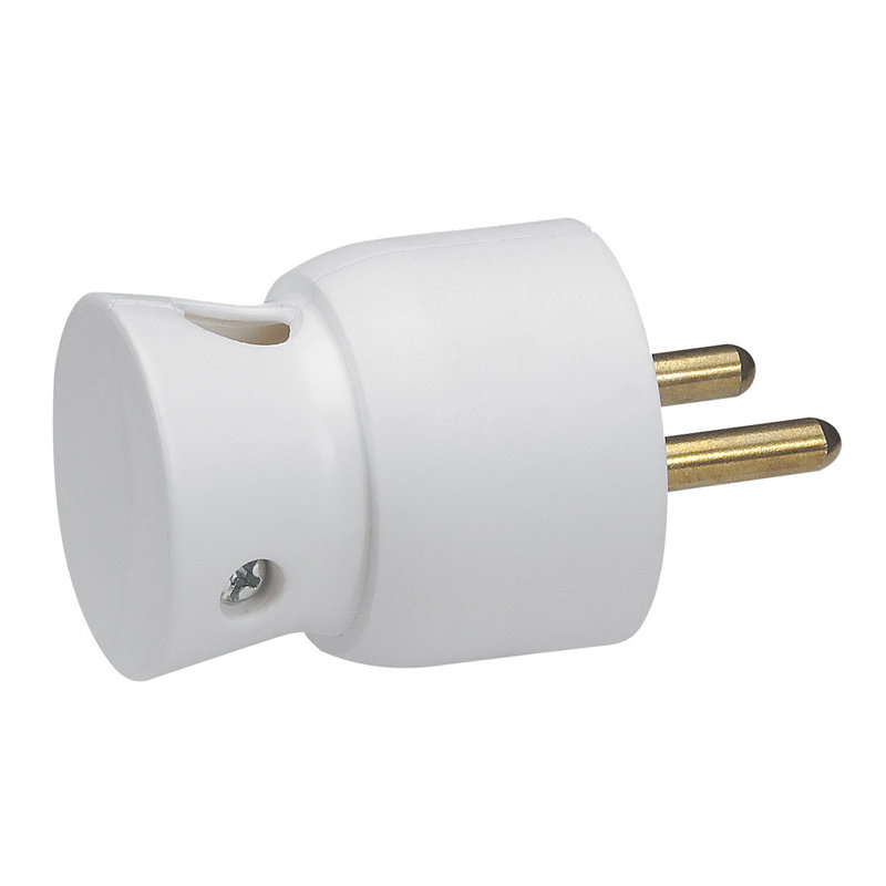 Legrand 050416 - Fiche plastique 2P+T 16A à sortie latérale - blanc