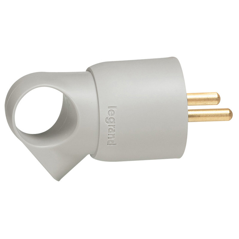 Legrand 050424 - Fiche plastique 2P+T 16A - à anneau - gris