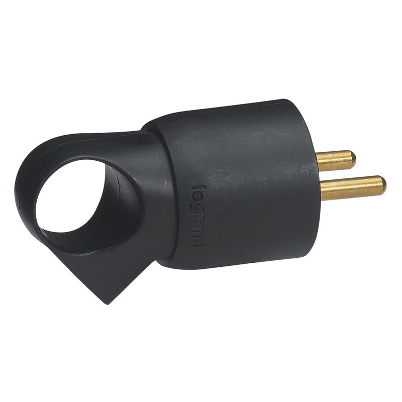 Legrand 050428 - Fiche plastique 2P+T 16A - à anneau - noir