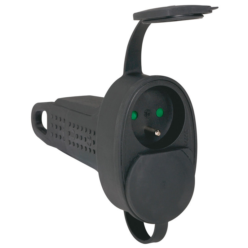 Legrand 050575 - Prolongateur caoutchouc 2x2P+T 16A IP44 IK08 avec anneau de suspension
