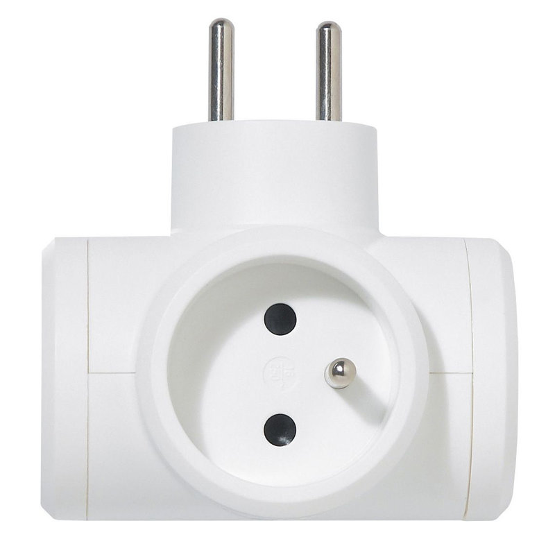 Legrand 050632 - Fiche multiprise 3 prises de courant 2P+T 16A 230V avec sorties latérales