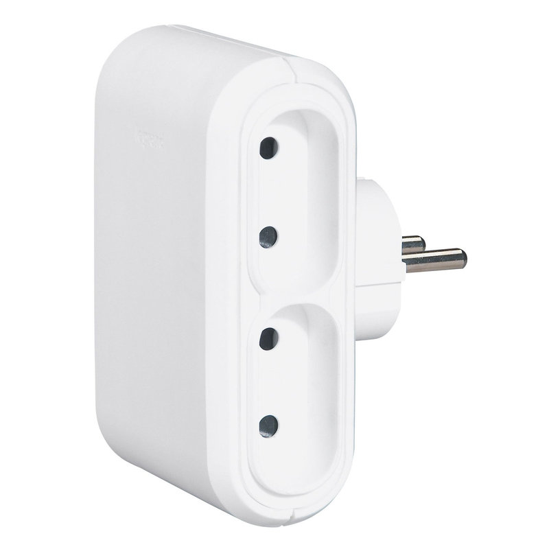 Legrand 050650 - Fiche multiprise 4 prises de courant 2P 6A 230V avec sorties latérales - blanc