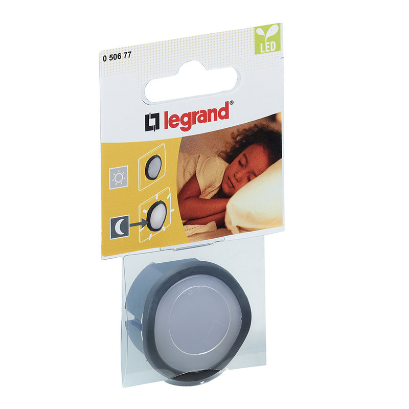Legrand 050677 - Veilleuse crépusculaire automatique avec LED et fiche 2P 10A - noir