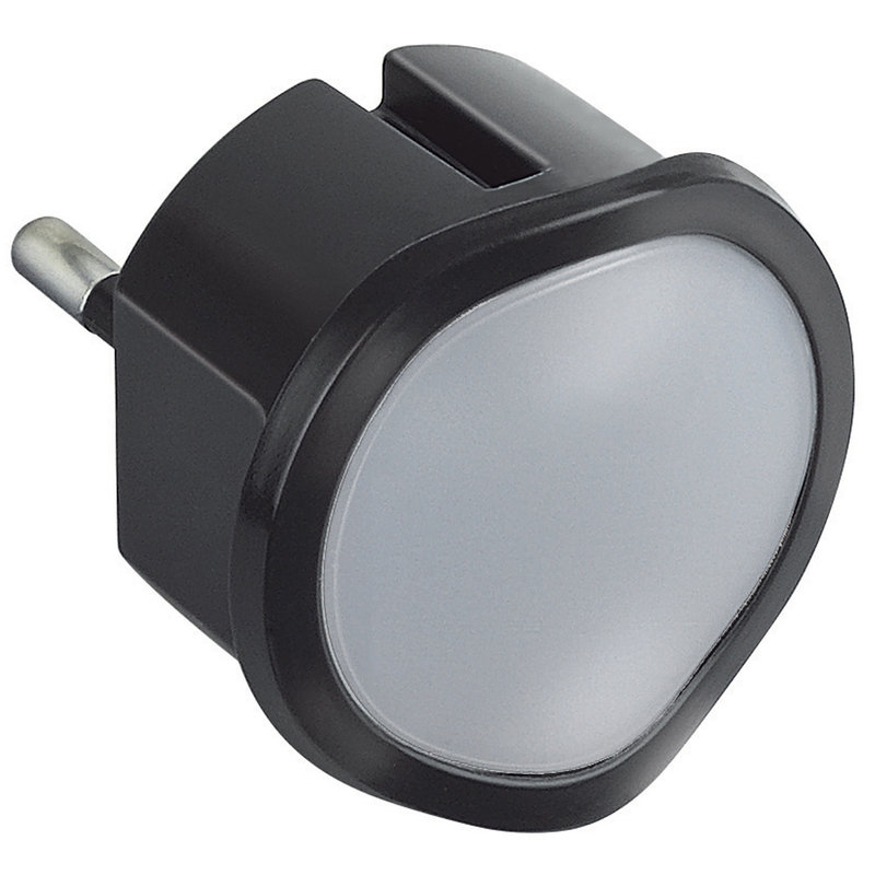 Legrand 050679 - Veilleuse lampe torche avec batterie avec 2 LEDs haute lum + fiche 2P 10A - noir
