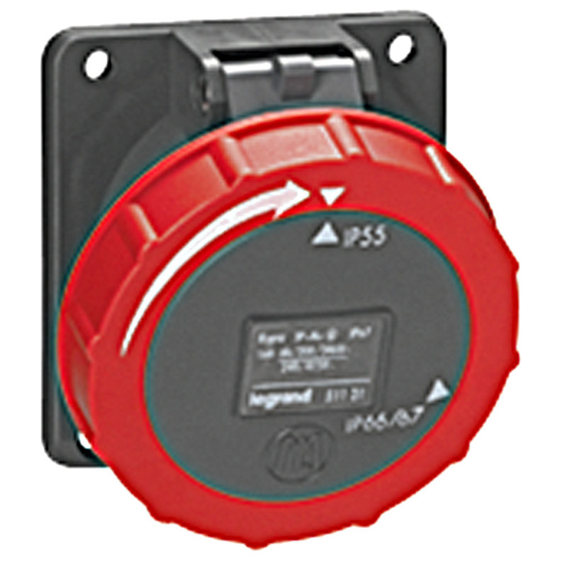Legrand 051130 - Prise fixe Hypra IP66/67-55 16A - 380V~ à 415V~ - 3P+T - plastique