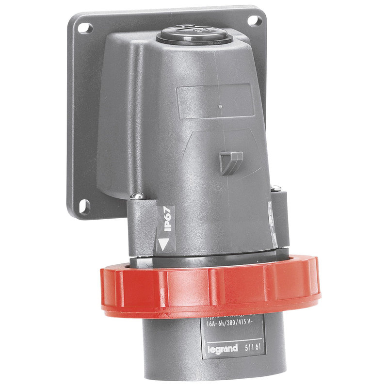 Legrand 051191 - Fiche inclinée Hypra IP66/67-55 16A - 380V~ à 415V~ - 3P+N+T - plastique