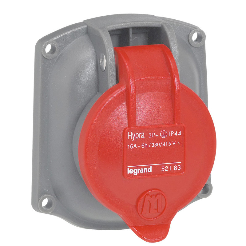 Legrand 052183 - Prise Hypra 16A pour remplacement Martin Lunel 16A -3P+T -380/415V~ -plastique