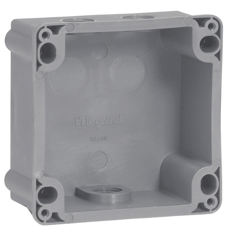 Legrand 052249 - Boîtier réversible Hypra IP44/55 pour Prisinter fixe 3P+N+T 16A - plastique