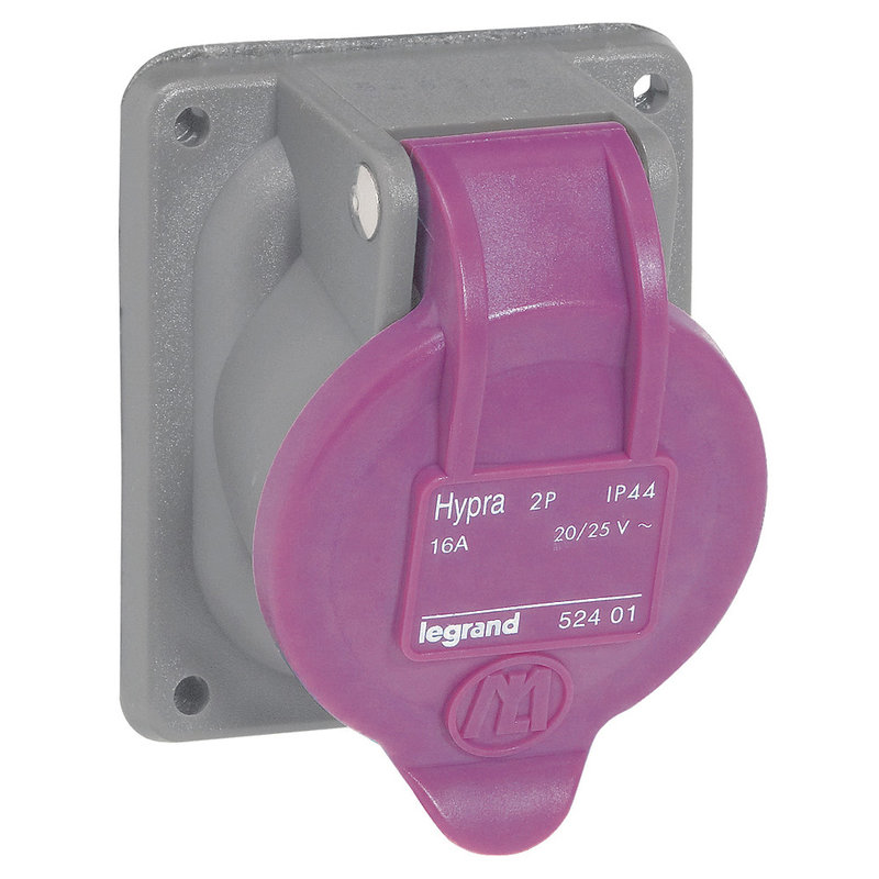 Legrand 052401 - Prise de courant fixe 2P Hypra IP44 TBT 16A - 20V~ à 25V~ - plastique