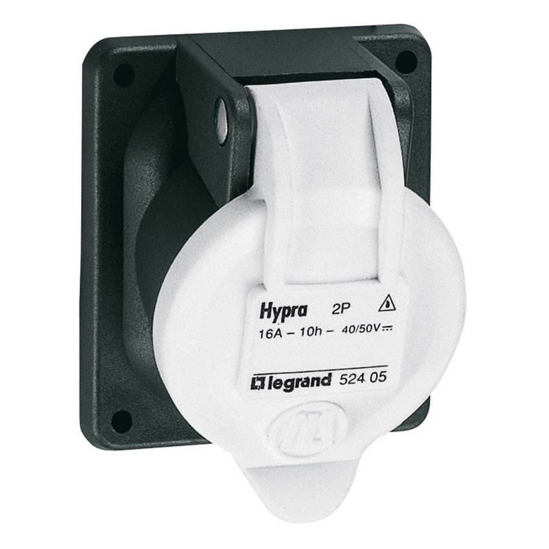 Legrand 052405 - Prise de courant fixe 2P Hypra IP44 TBT 16A - 20V= à 50V= - plastique