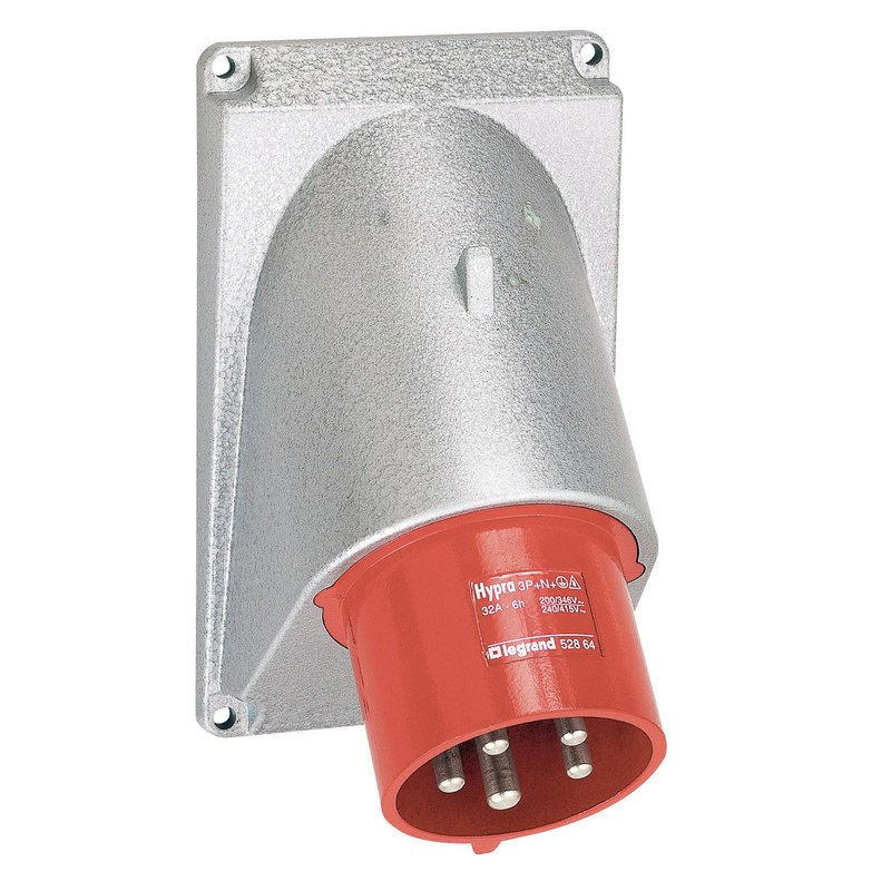 Legrand 052864 - Fiche inclinée Hypra IP44 32A - 380V~ à 415V~ - 3P+N+T - métal