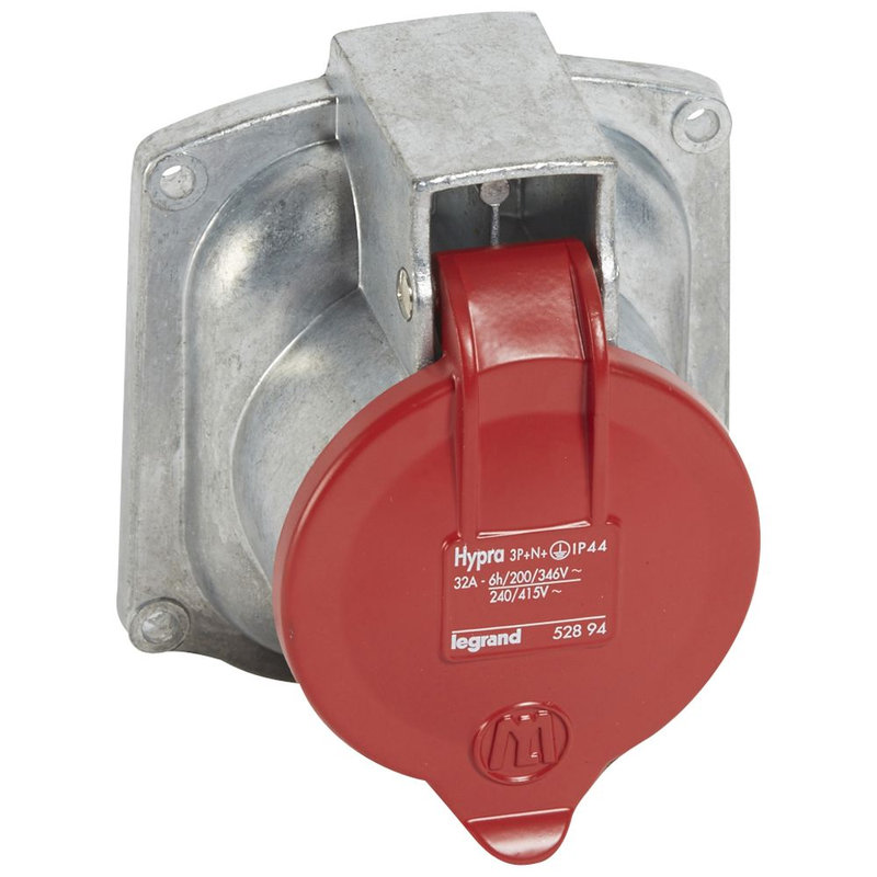 Legrand 052894 - Prise Hypra 32A pour remplacement Martin Lunel 32A - 3P+N+T -380/415 V~ -métal