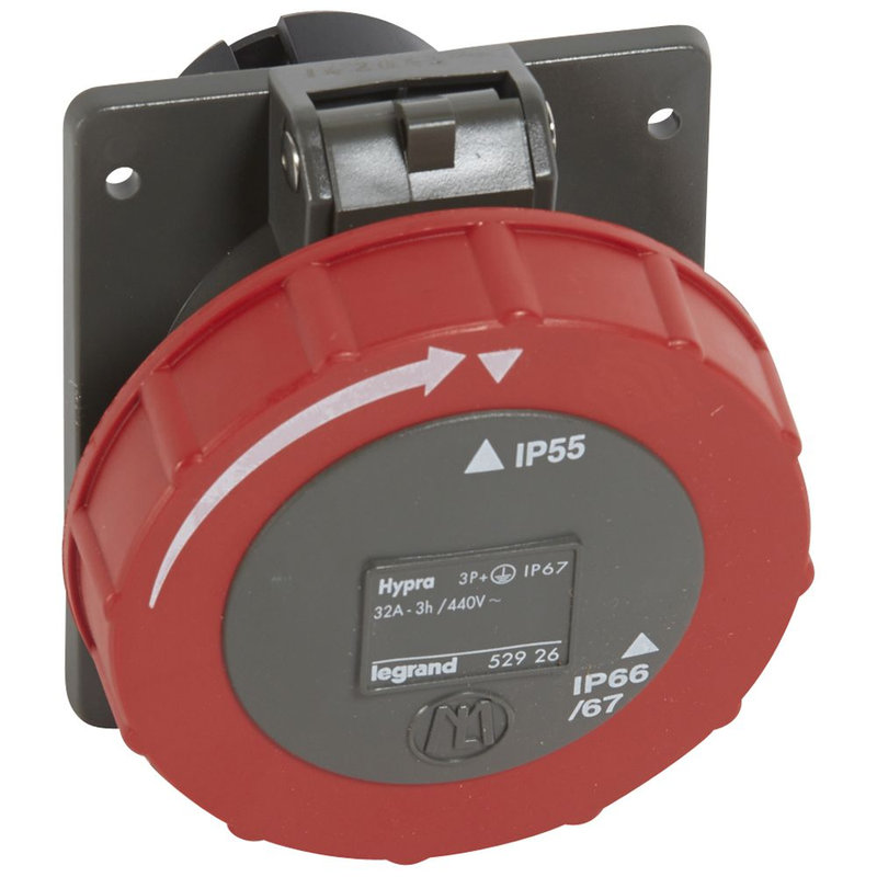 Legrand 052926 - Prise entraxes unifiés Hypra 3P+T 3h IP66/67-55 440V~ - conteneur frigorifique