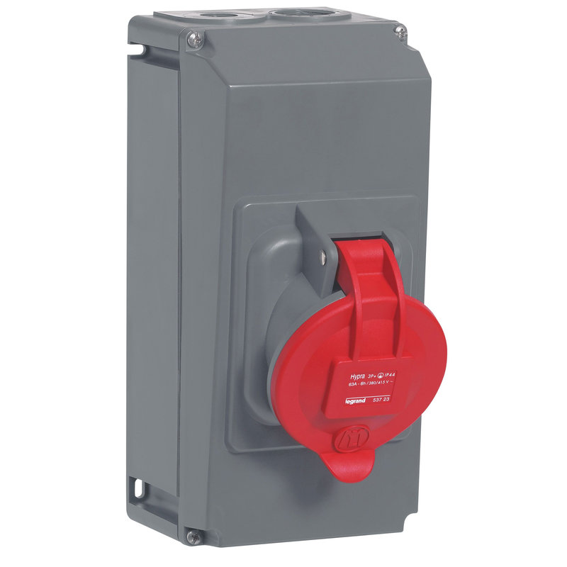 Legrand 053723 - Prise saillie fixe Hypra IP44 63A - 380V~ à 415V~ - 3P+T - plastique