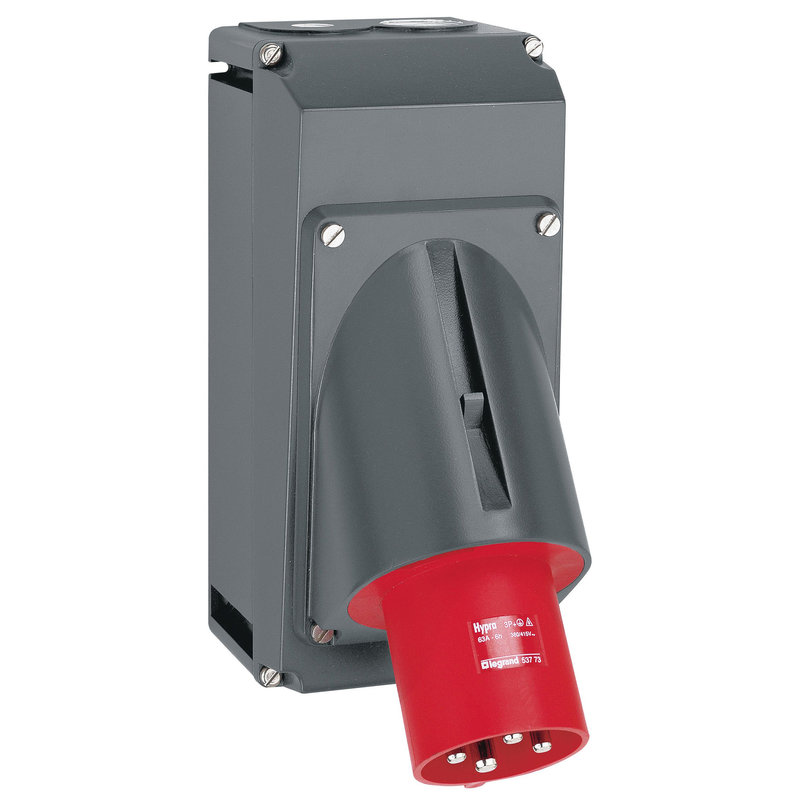 Legrand 053879 - Boîtier Hypra pour prises saillie 63A - 2 entrées ISO 32 + 1 ISO 20 - plastique