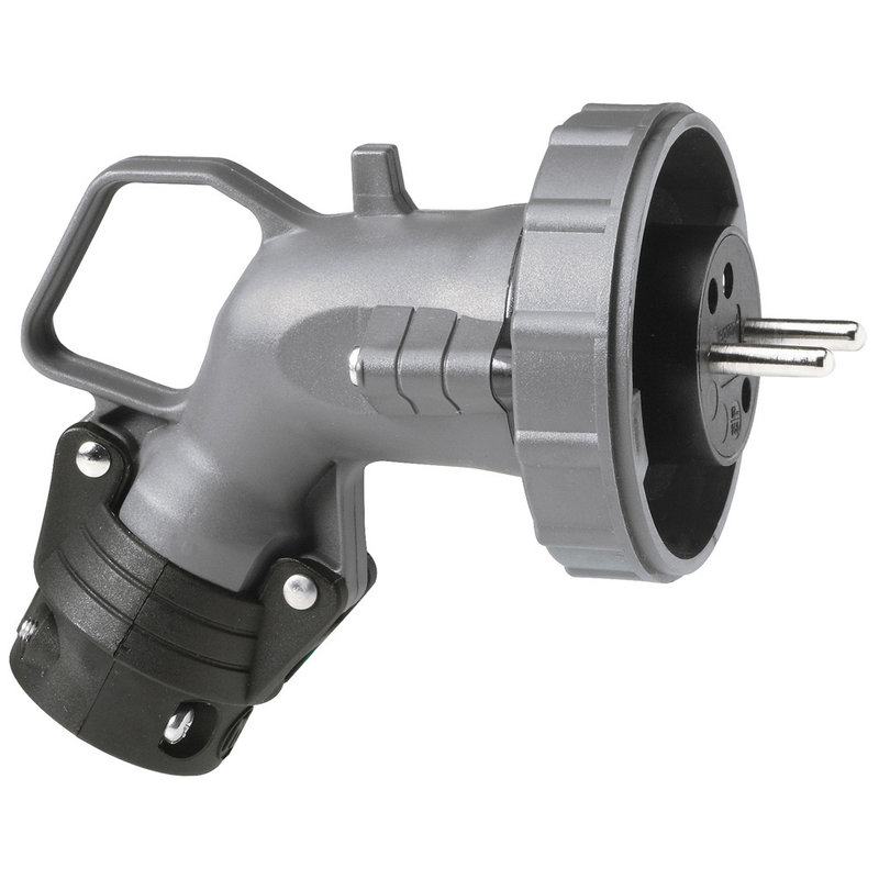 Legrand 053933 - Fiche mobile coudée 2P+T à brochage domestique Hypra IP66/67-55 - 250V~