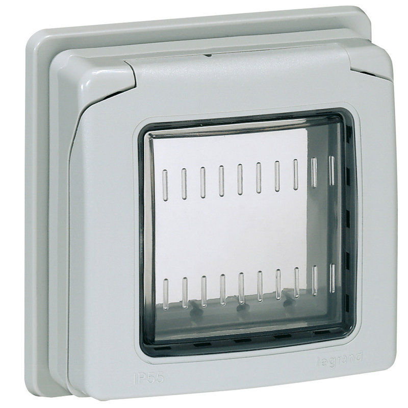 Legrand 053948 - Adaptateur IP55 pour mécanismes Mosaic 2 modules pour coffrets mobiles P17