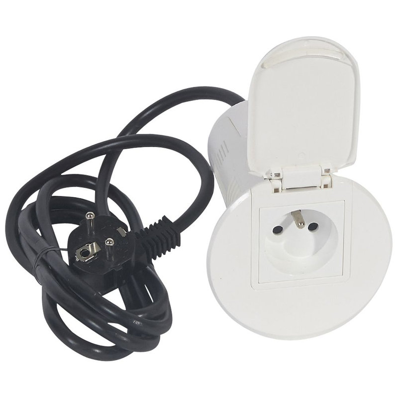 Legrand 054055 - Module de bureau encastré avec 1 prise 2P+T et prise USB - blanc