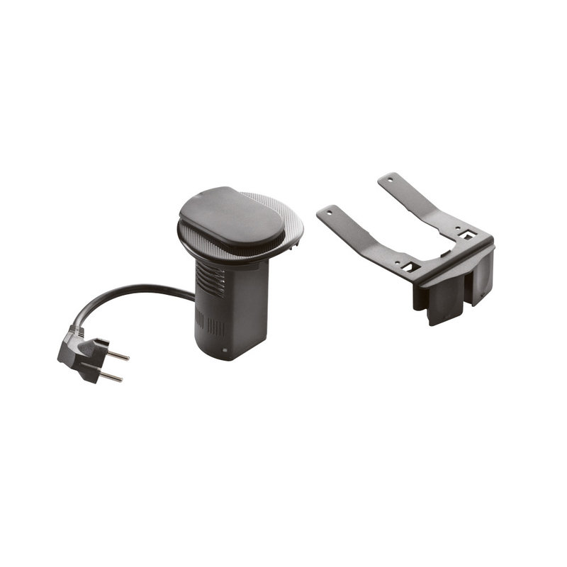Legrand 054056 - Module de bureau encastré avec 1 prise 2P+T et prise USB  - noir