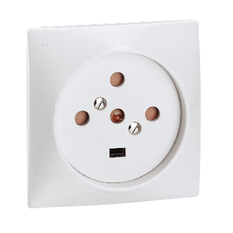 Legrand 055427 - Socle 3P+N+T à vis avec éclips de protection dimensions 80x80mm
