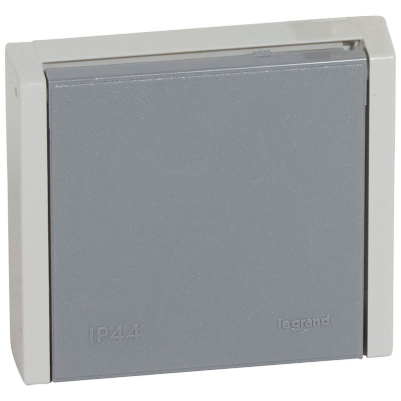 Legrand 055706 - Prise de courant 3P+T 20A pour boite Ø67mm Plexo complet IP44 encastré - gris