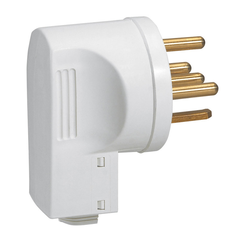 Legrand 055807 - Fiche 3P+N+T 32A à sortie latérale par embout avec serre-câbles