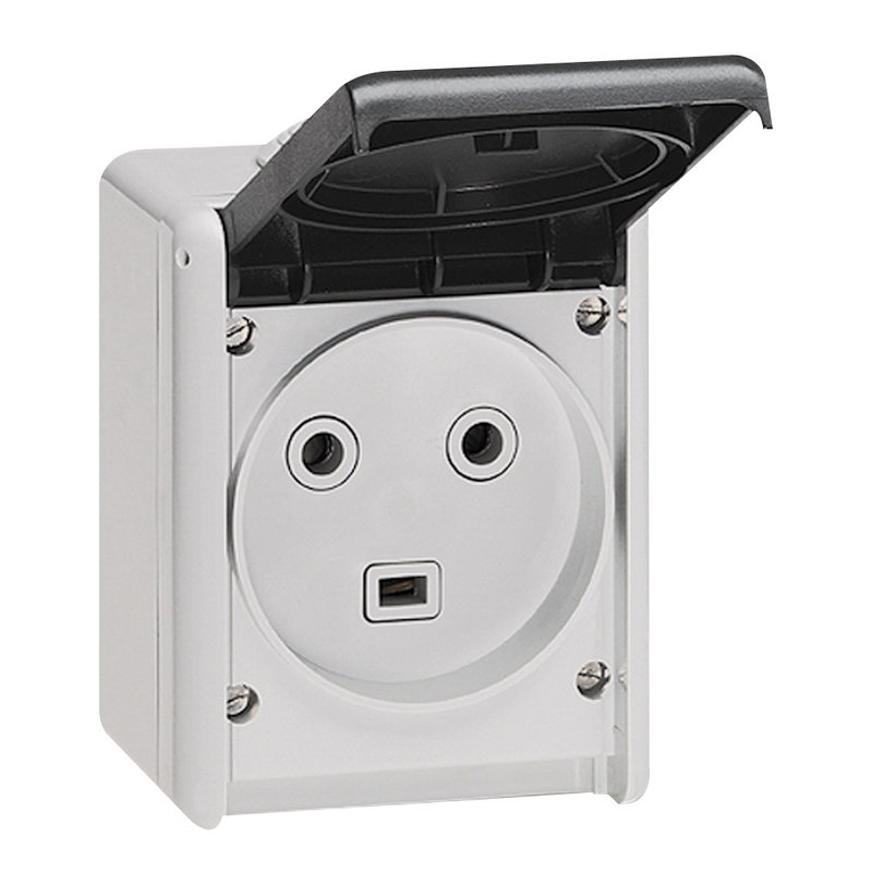 Legrand 055872 - Prise étanche 2P+T 32A Plexo complet IP44 saillie - gris