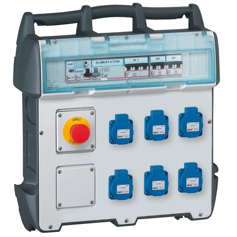 Legrand 058950 - Coffret de chantier P17 IP44 IK09 - 16A - 400V~~ - 6 prises NFC