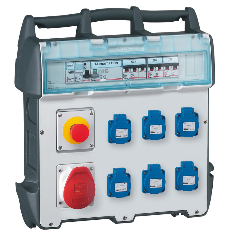 Legrand 058951 - Coffret de chantier P17 IP44 IK09 - 32A - 230V~~ - 6xNFC + 1x3P+N+T