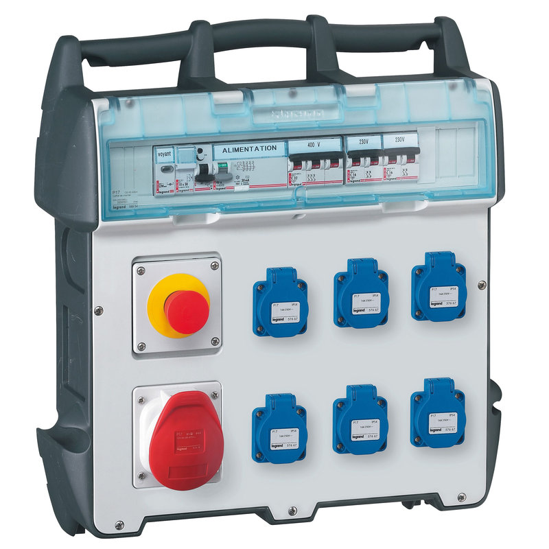 Legrand 058952 - Coffret de chantier P17 IP44 IK09 - 40A - 230V~~- 6xNFC + 1x3P+N+T