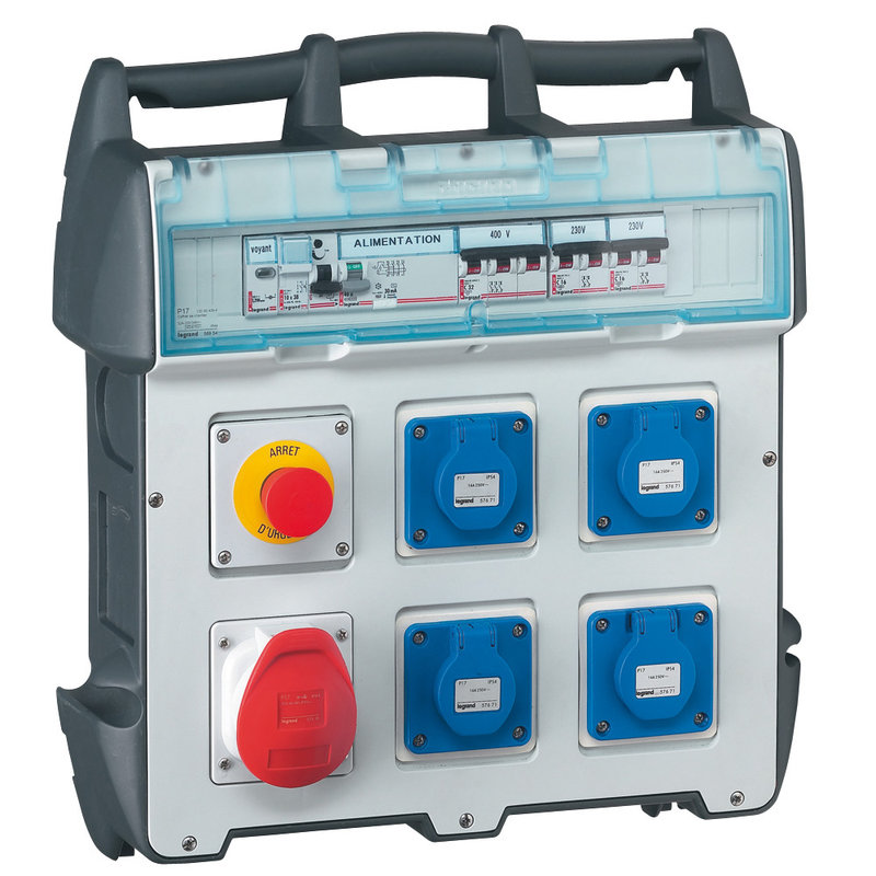 Legrand 058953 - Coffret de chantier P17 IP44 IK09 - 40A - 400V~~ - 4xNFC + 1x3P+T