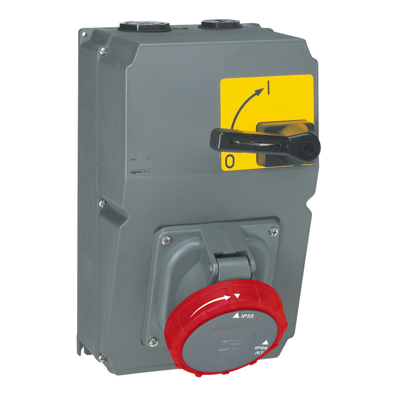Legrand 059114 - Coffret monoprise Hypra IP66/67-55 1 inter-sect + 1 x3P+T 125A 380 à 415V~