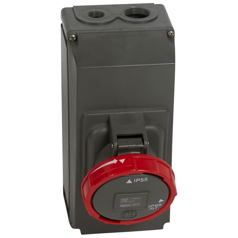 Legrand 059437 - Prise saillie simple fixe Hypra IP66/67-55 63A - 380V~ à 415V~ - 3P+T