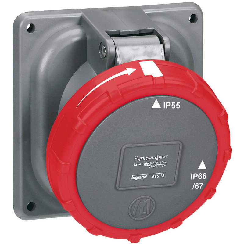 Legrand 059513 - Prise fixe Hypra IP66/67-55 125A - 380V~ à 415V~ - 3P+N+T