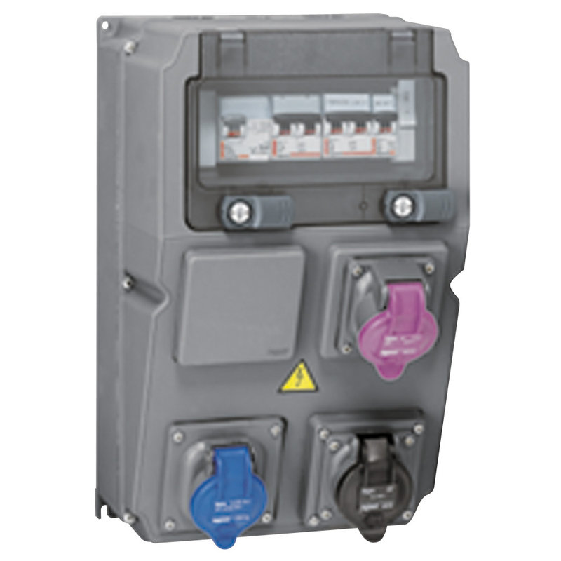 Legrand 059861 - Coffret multiprise Hypra IP44 - 3 prises + disj. + inter diff + transformateur